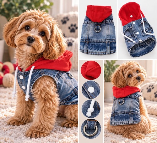 Dog denim jacket - dog, with