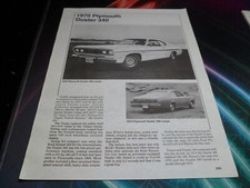 Original 1970 Plymouth Duster 340 & Road Runner Superbird write-up page 235-236