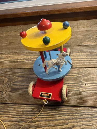 Vintage brio wooden carousel - wooden,