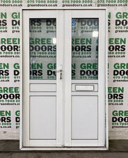ALUMINIUM DOUBLE FRONT DOORS FRENCH WHITE METAL HALF PANEL EXTERIOR EXTERNAL ALU