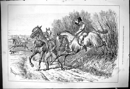 Antique print 1877 look out - print,