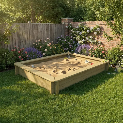 Wooden sandpit 1 - sandpit, 1.5m