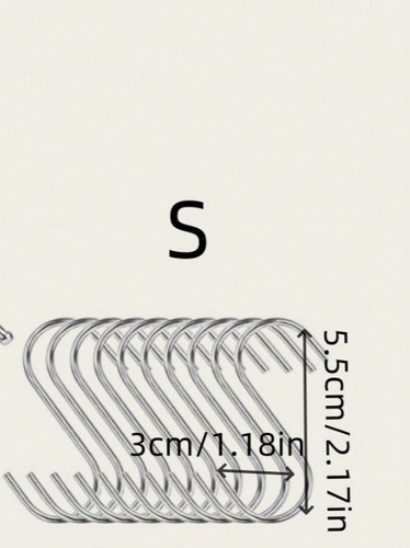 10pcs stainless steel hook - steel, s