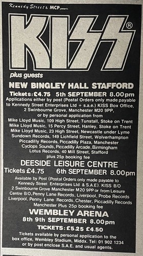 Kiss gig advert bingley - -,