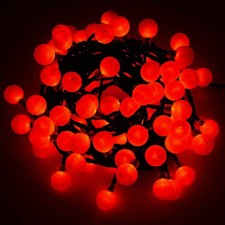 200 LED Christmas Lights Red Berry Fairy String Outdoor Indoor Timer 8 Modes