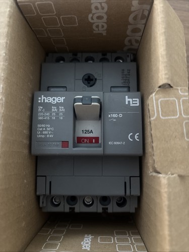 Hager mccb 125a triple pole - mccb,
