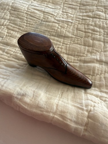 Georgian wooden boot snuff box - georgian,