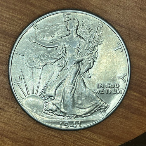 1941 walking liberty half - walking,