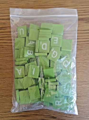 Green with white letters - green,