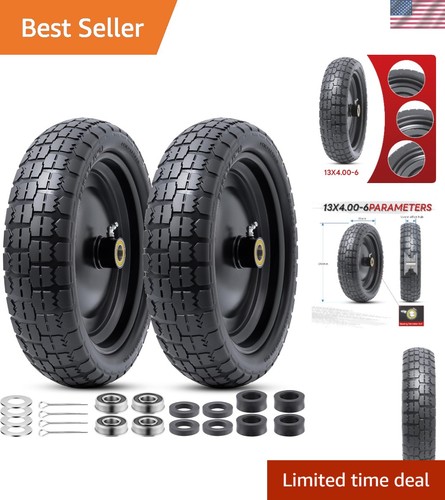 13x4 flatless tires - 13x4.00-6, with