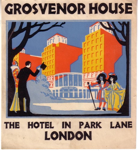 Hotel luggage label grosvenor - hotel, label,