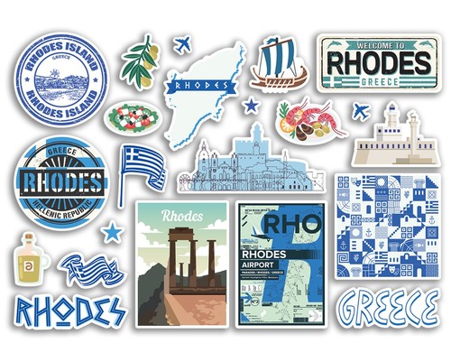 Sticker sheet rhodes vinyl - a5,