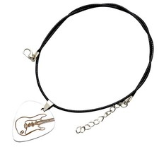 Guitar Pick Necklace PU Cord and Stainless Steel Charm Shaped Like