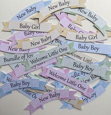 Baby Card Making Sentiments  Toppers Embellishments Card Banners Mixed Boy Girl