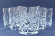 Vintage Set of 6 STAR of EDINBURGH Crystal Cut Glass Whisky Tumblers 7.5cm, 200g