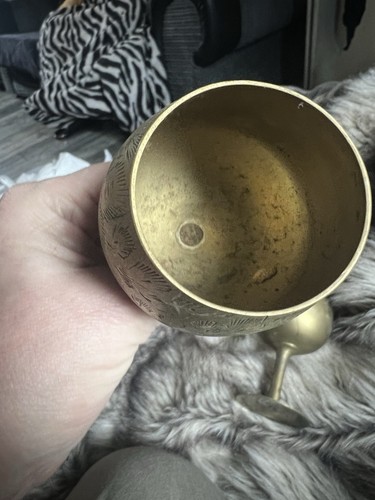 Vintage brass goblet - vintage,