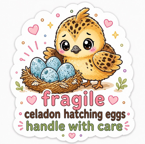 Fragile quail celadon - 10,