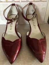 Anne Klein iflex Red Patent Strappy Court Shoes - Size 7W (US)/ UK 5