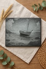 Rustic Slate Coastal Boat Placemats – Set of 4 Nautical Dining Table Mats