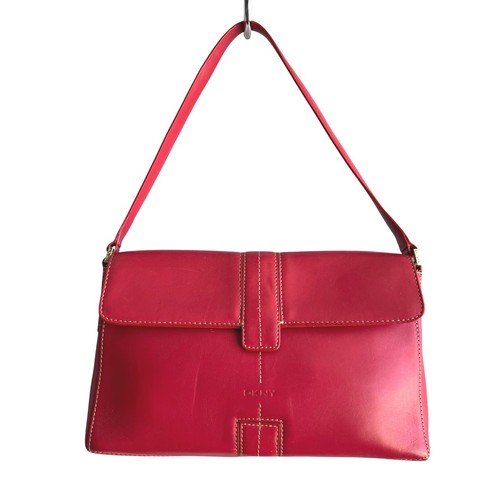 Dkny red leather - shoulder, bag