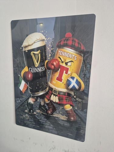 Guinness and tennents - tennents, metal
