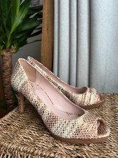 Vince Camuto Snake Print Leather High Heel Shoes US 7M UK 5