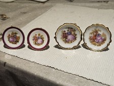 Four Miniture Limoges Porcelain Plates