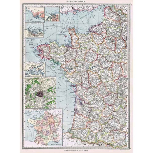 Antique map 1906 - 1906, western