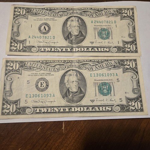 Series 1988a dollar - $20, bills