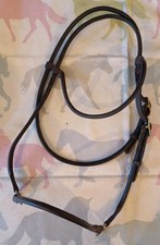 English Leather Rolled In Hand Bridle With Solid Brass Fittings. Stamped.