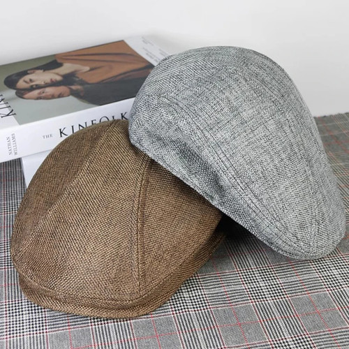 Tweed check flat cap - tweed, vintage