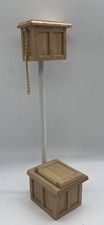 Dolls house victorian style toilet high cistern pine top flush in 1/12th Scale. 