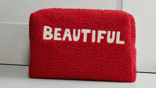 Womens M&S x Bella Freud Textured Toilet Make Up Toiletries Bag Red BNWT
