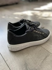 NEW GUESS Casual Womens Lace Up Black Leather Guess Sole Trainers Sneakers UK 7