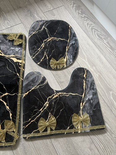 Romany black marble - black, gold