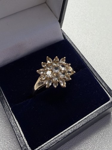 9ct gold diamonique ring - &,