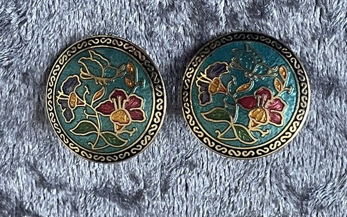 Cloisonne 1980s enamel - cloisonne, floral