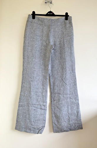 Grey pure linen trousers - grey,