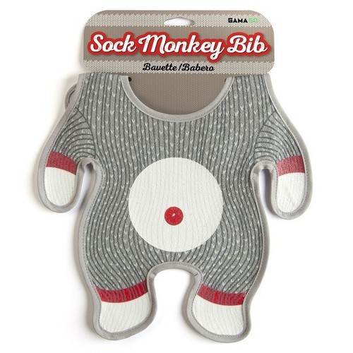 Baby bib sock monkey - bib,