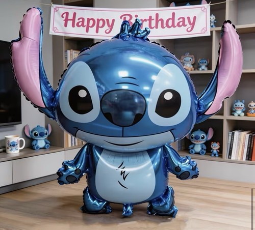 Stitch foil balloon set blue - foil,
