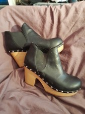 Womens black clog ankle boots size 7