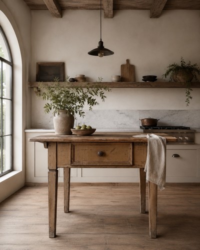 Antique pine rustic table prep - pine,