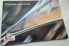 2011 TOYOTA iQ, AURIS RAV4 LAND CRUISER PRIUS car sales brochure. UK price list