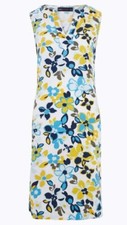 Ladies M&S Linen Mix Midi Dress Cotton Holiday Marks and Spencer 6-24 Summer