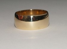 Heavy 9ct Yellow Gold Plain Wedding Band Ring  size R