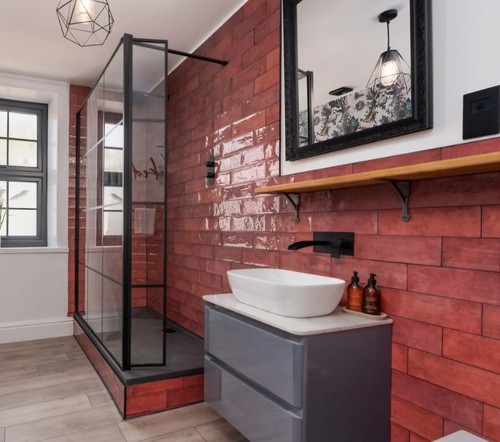 Pink ceramic wall - ceramic, tiles