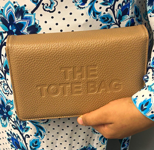 The tote bag taupe pebbled - the,