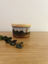 Vintage 1970s–80s Hand-Painted Ceramic Planter / Cachepot – Desert Scene, 11cm