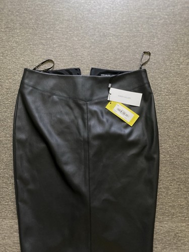 Black leather pencil skirt - leather,