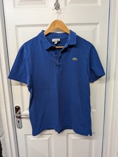 Lacoste Sport Short Sleeved Polo Shirt Blue Large L Collared Sport Golf Casual